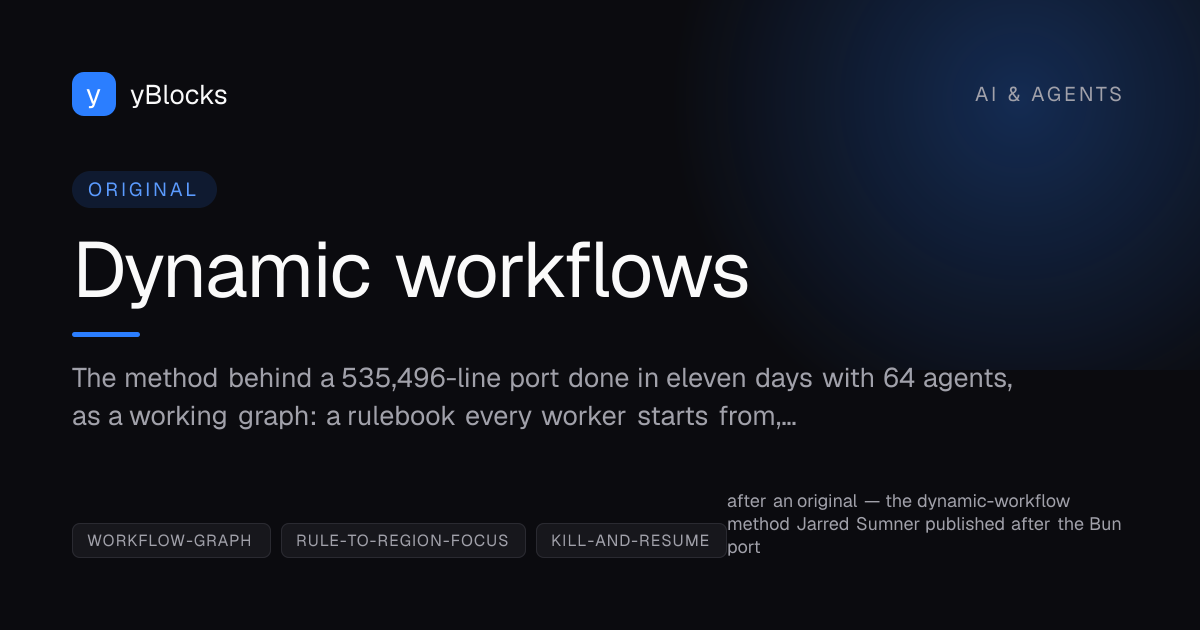 Dynamic workflows cover