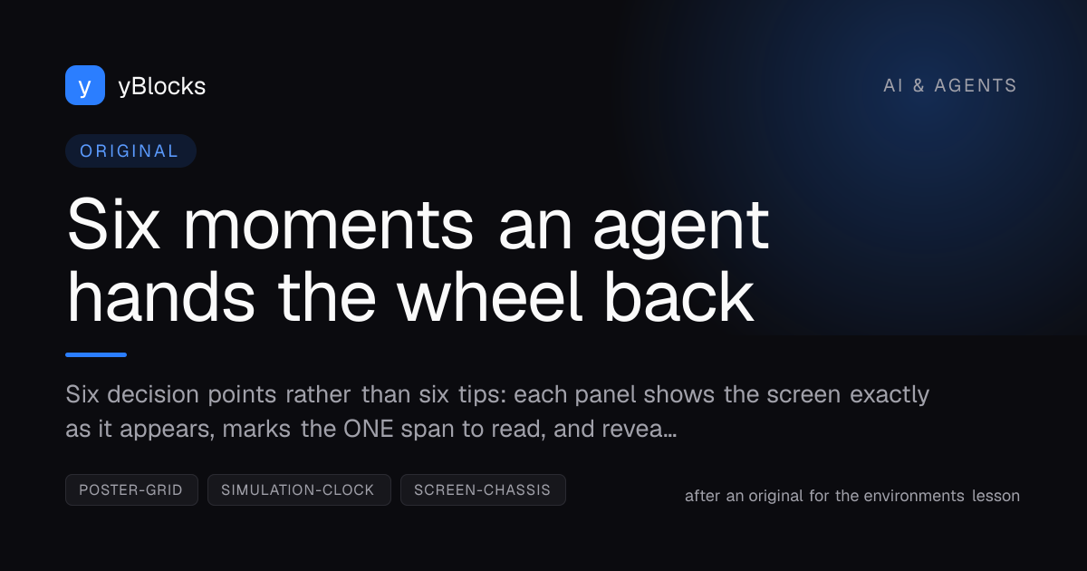 Six moments an agent hands the wheel back cover