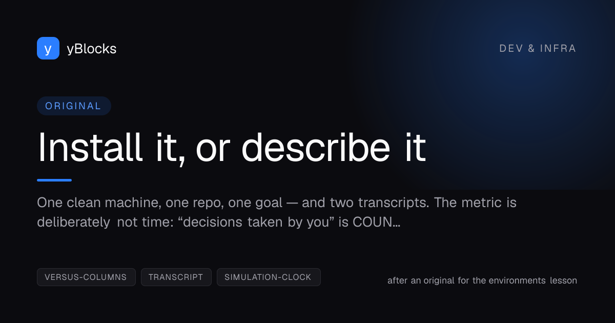 Install it, or describe it cover