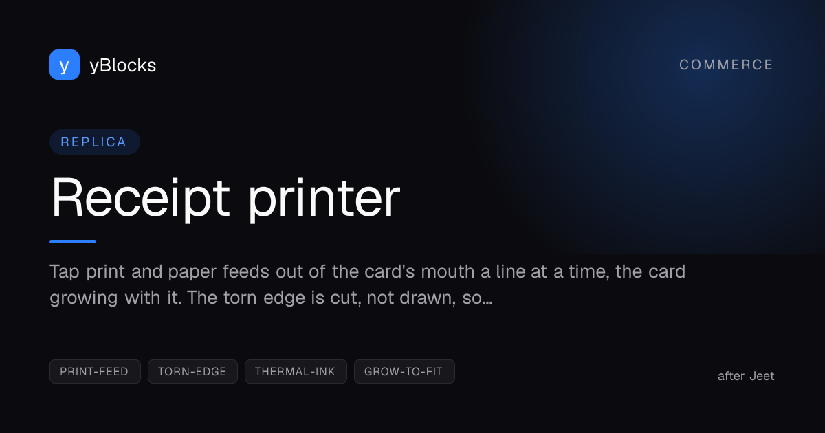 Receipt printer cover