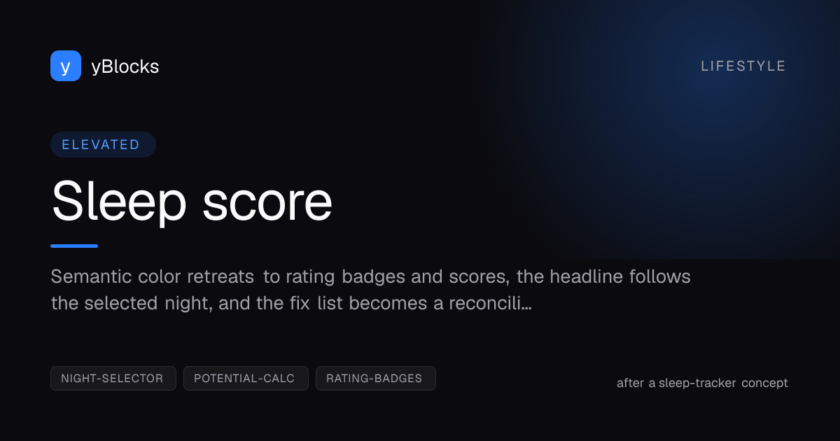 Sleep score cover