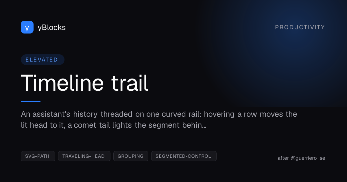 Timeline trail cover